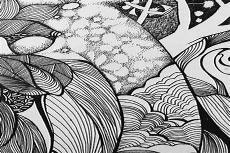 风景线描画作品